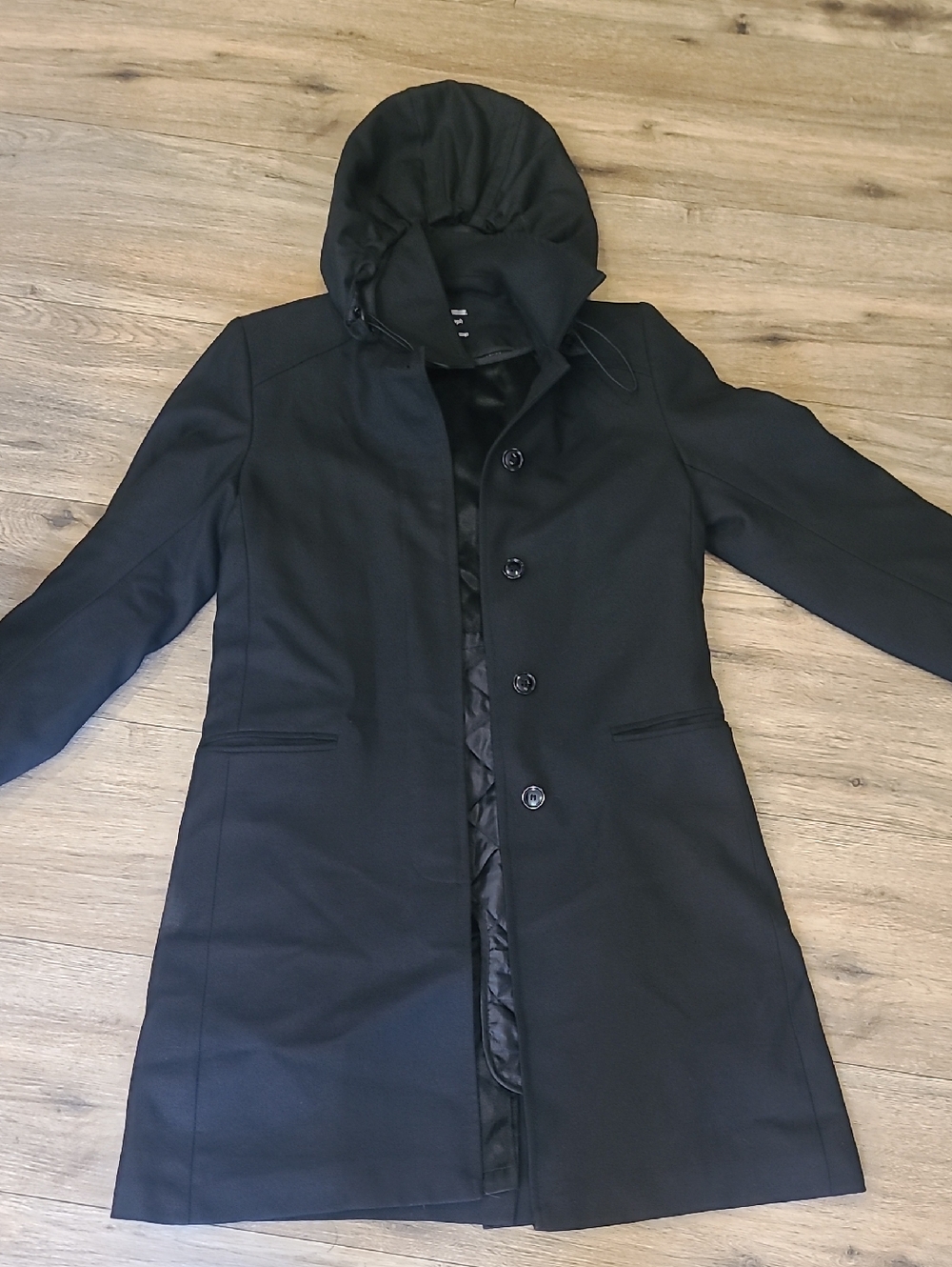 Wool Like New Mid Length Beautiful Edward Joseph Detachable Lining Coat Sz 0